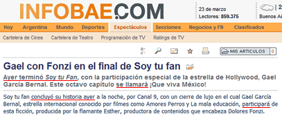 Soy tu fan en Infobae